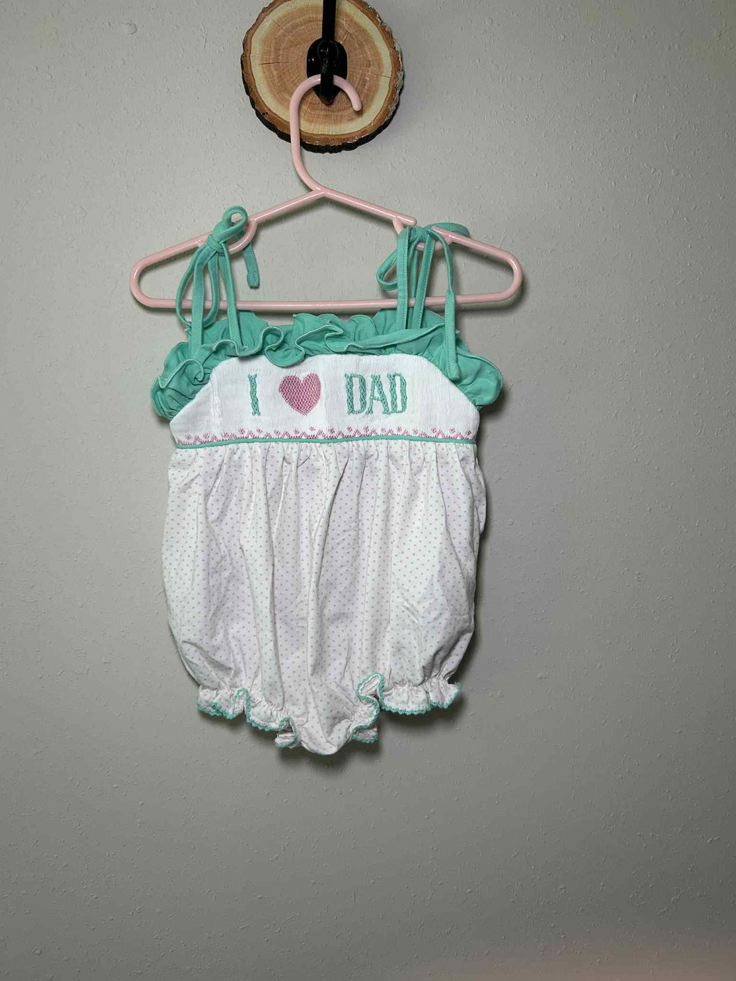 I love Dad Smocked Bubble Romper