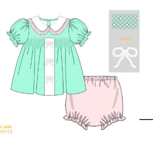 Mint Pearl Diaper Set